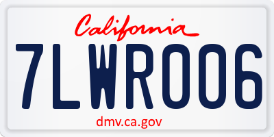 CA license plate 7LWR006