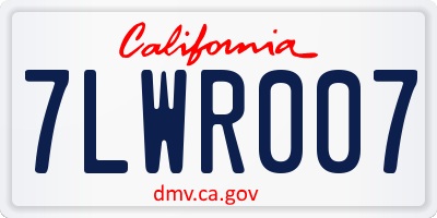CA license plate 7LWR007