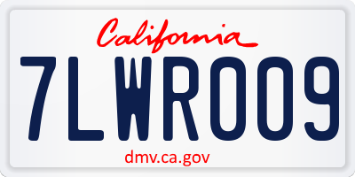 CA license plate 7LWR009