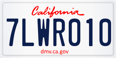 CA license plate 7LWR010
