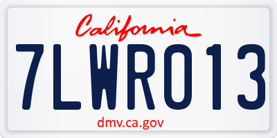 CA license plate 7LWR013