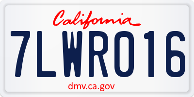 CA license plate 7LWR016