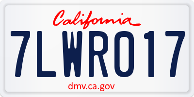 CA license plate 7LWR017