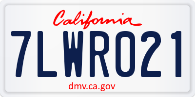 CA license plate 7LWR021