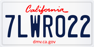 CA license plate 7LWR022