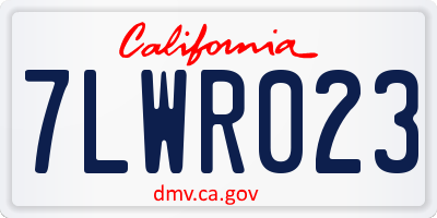 CA license plate 7LWR023