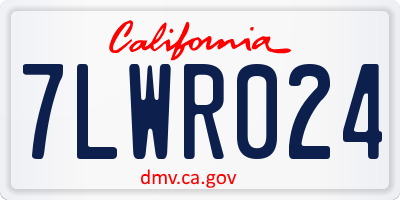 CA license plate 7LWR024