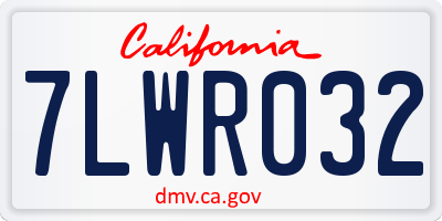 CA license plate 7LWR032