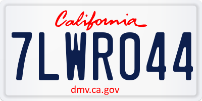 CA license plate 7LWR044