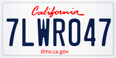 CA license plate 7LWR047