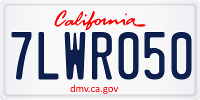 CA license plate 7LWR050