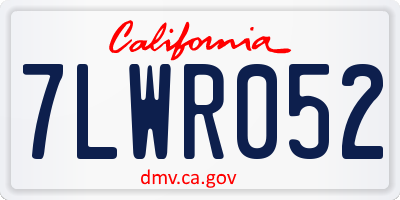 CA license plate 7LWR052