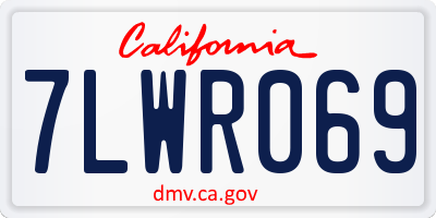 CA license plate 7LWR069