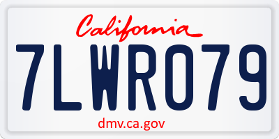 CA license plate 7LWR079
