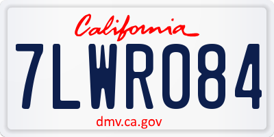 CA license plate 7LWR084