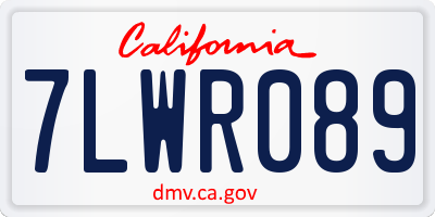 CA license plate 7LWR089