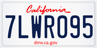 CA license plate 7LWR095