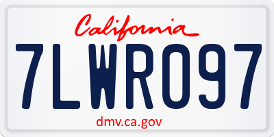 CA license plate 7LWR097