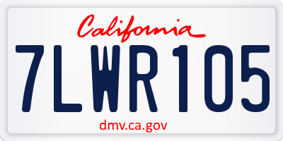CA license plate 7LWR105