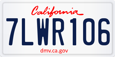 CA license plate 7LWR106