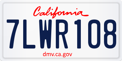 CA license plate 7LWR108
