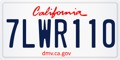 CA license plate 7LWR110