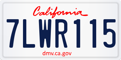 CA license plate 7LWR115