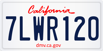 CA license plate 7LWR120