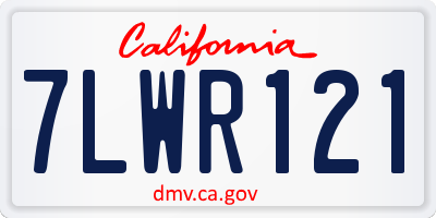 CA license plate 7LWR121