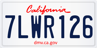 CA license plate 7LWR126