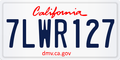 CA license plate 7LWR127