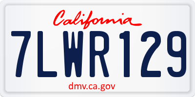 CA license plate 7LWR129