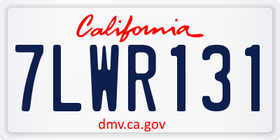 CA license plate 7LWR131