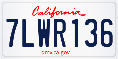 CA license plate 7LWR136
