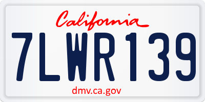 CA license plate 7LWR139