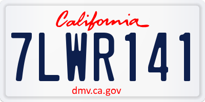 CA license plate 7LWR141