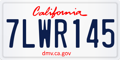 CA license plate 7LWR145