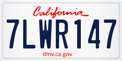 CA license plate 7LWR147