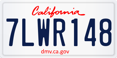 CA license plate 7LWR148