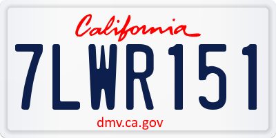 CA license plate 7LWR151
