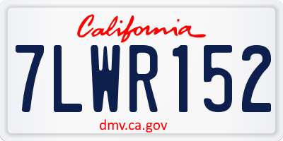 CA license plate 7LWR152