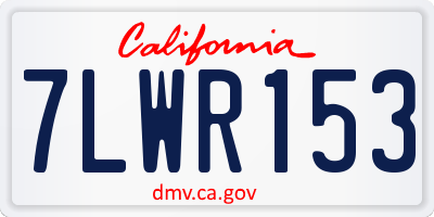 CA license plate 7LWR153