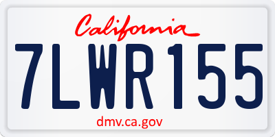 CA license plate 7LWR155