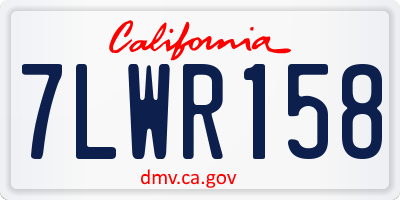 CA license plate 7LWR158