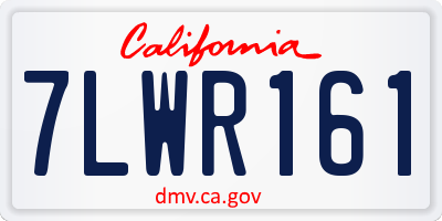 CA license plate 7LWR161