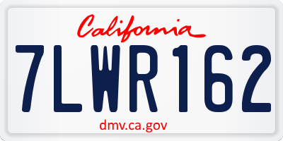 CA license plate 7LWR162