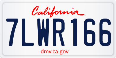 CA license plate 7LWR166
