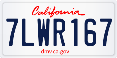 CA license plate 7LWR167