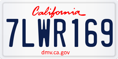 CA license plate 7LWR169