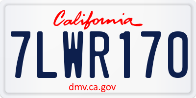 CA license plate 7LWR170
